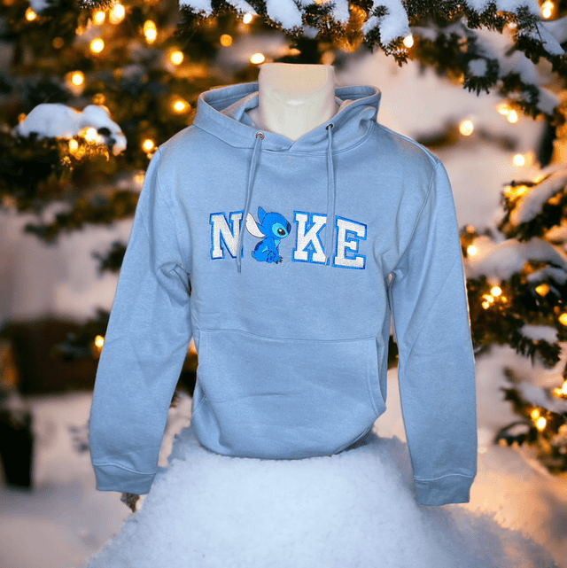 Sweat à Capuche Stitch Bleue pastel 